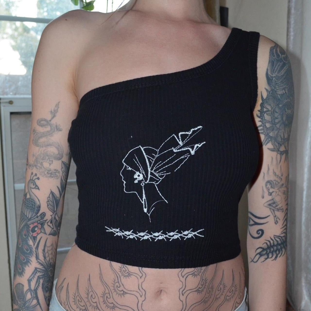 Custom embroidered crop top