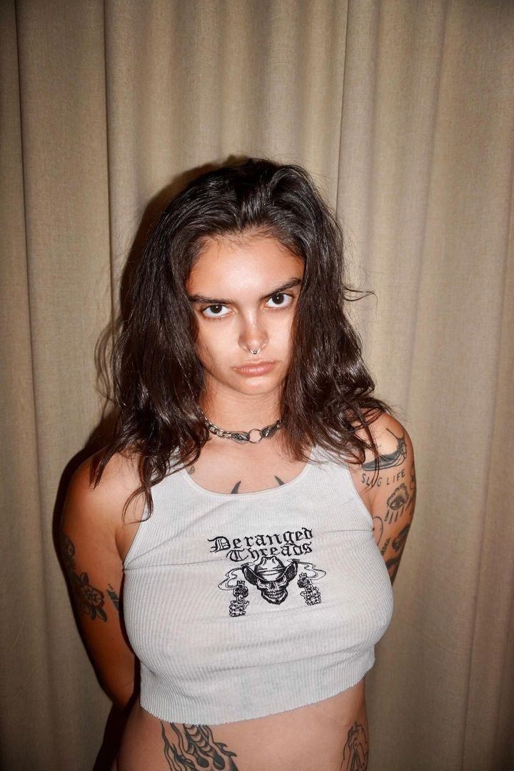 Derangedthreads cowboy skull tank