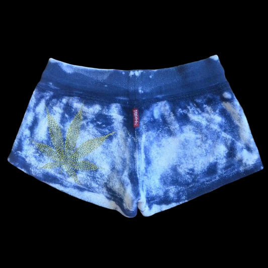 Blue tie dye shorts
